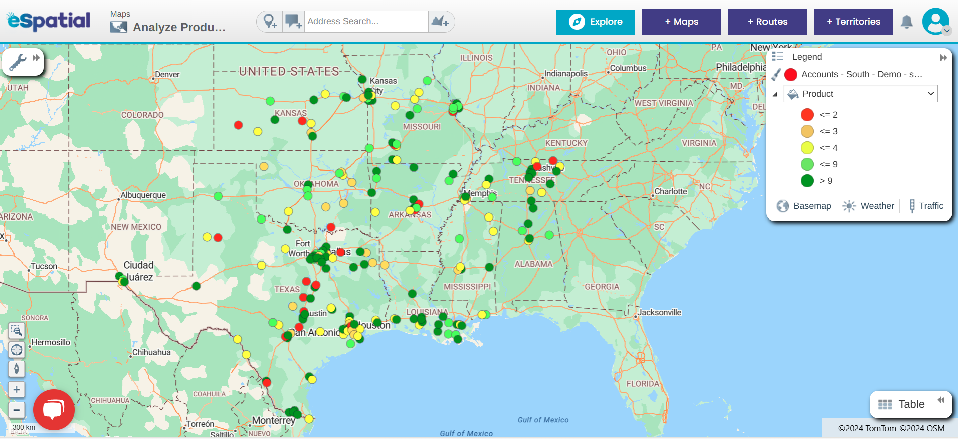 Analyze Product Sales Trends on Pin Map