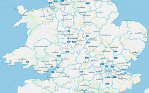 Base postcode map in the UK