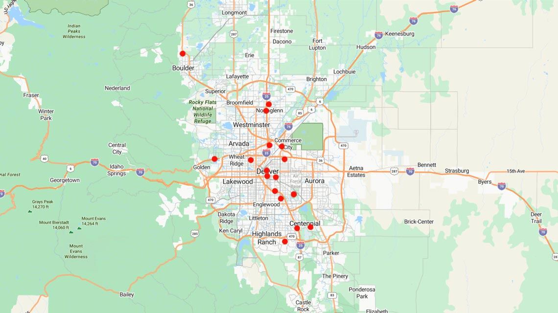 Competitor locations in Denver