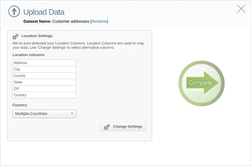 Complete the uploading of your data