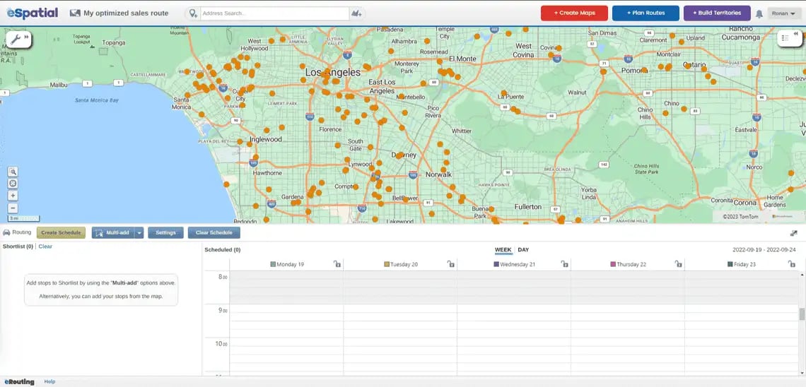 Optimized sales service routes