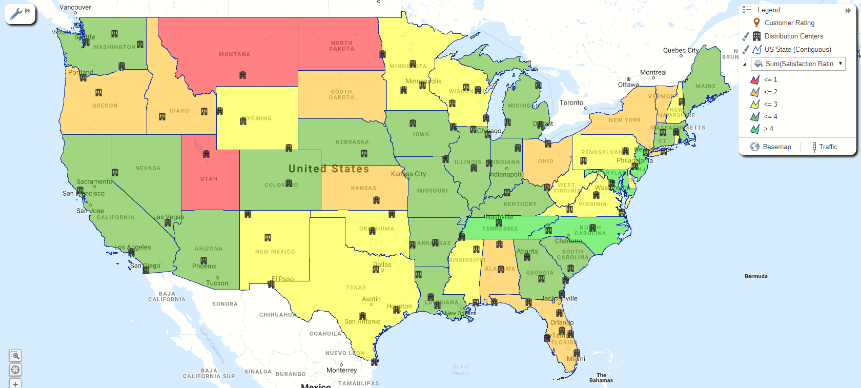 Regional heat map