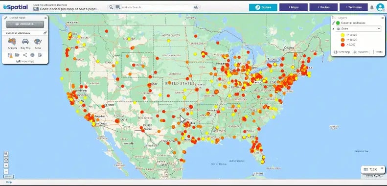 Editing the style of a pin map