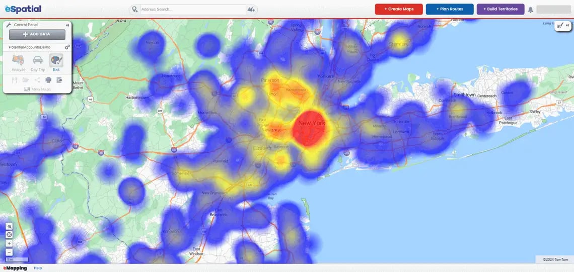 Heat map of New York City