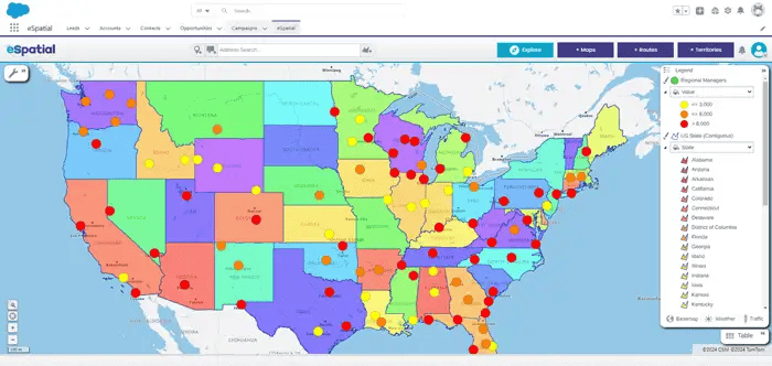 Territory map in Salesforce