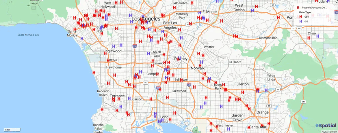 Hospital network providers map Los Angeles