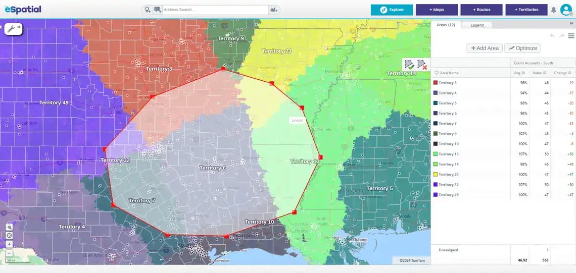 Lasso tool - Territory map