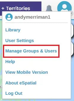 Manage groups and users menu link