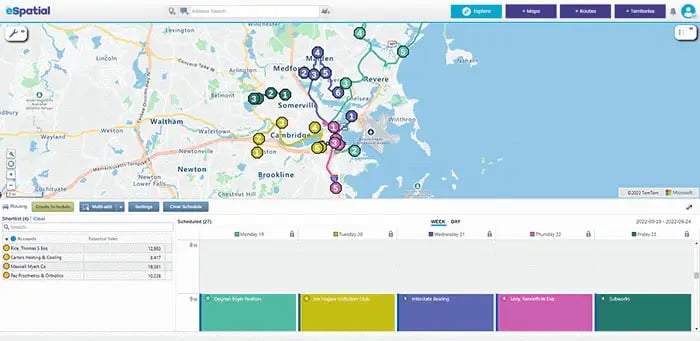 Optimized route map