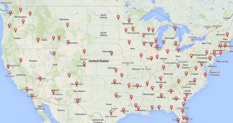 Map values by pin size