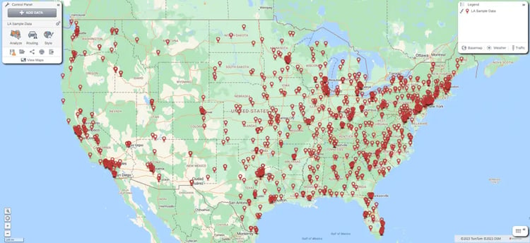 Pin map example