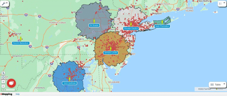 Analyze Sales Coverage Using Geospatial Data