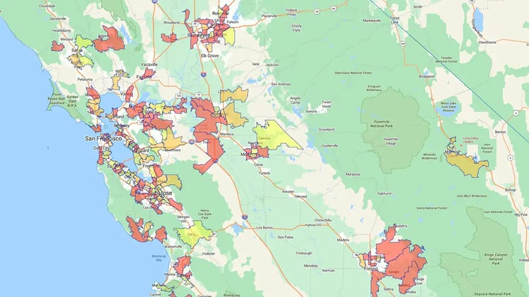 Regional heatmap in San Francisco