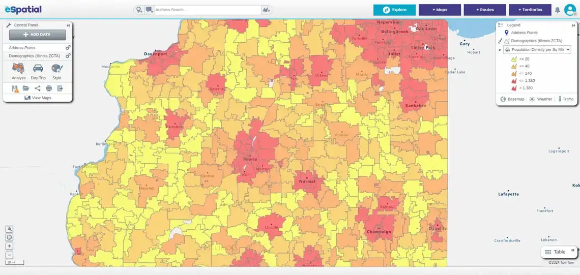 Property analysis heat map