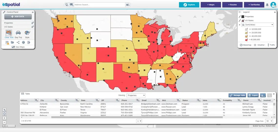 Properties heat map