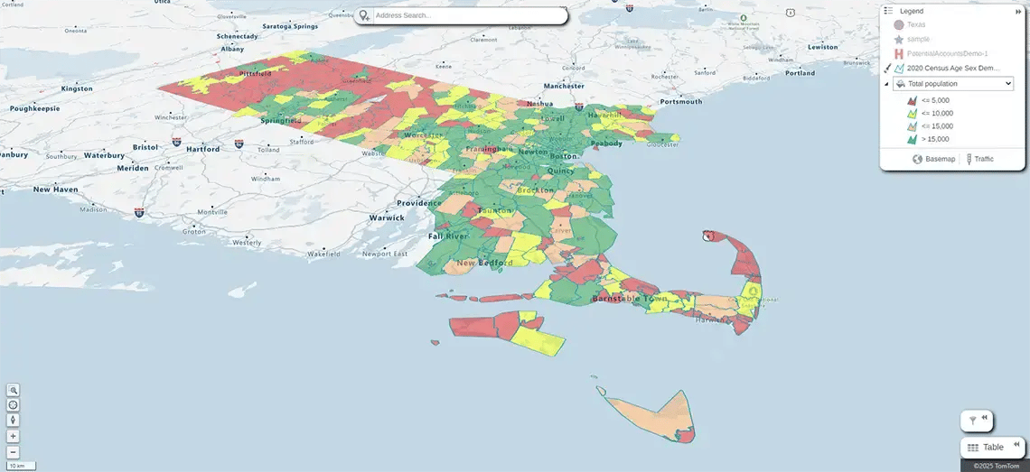 Regional heat map, Providence