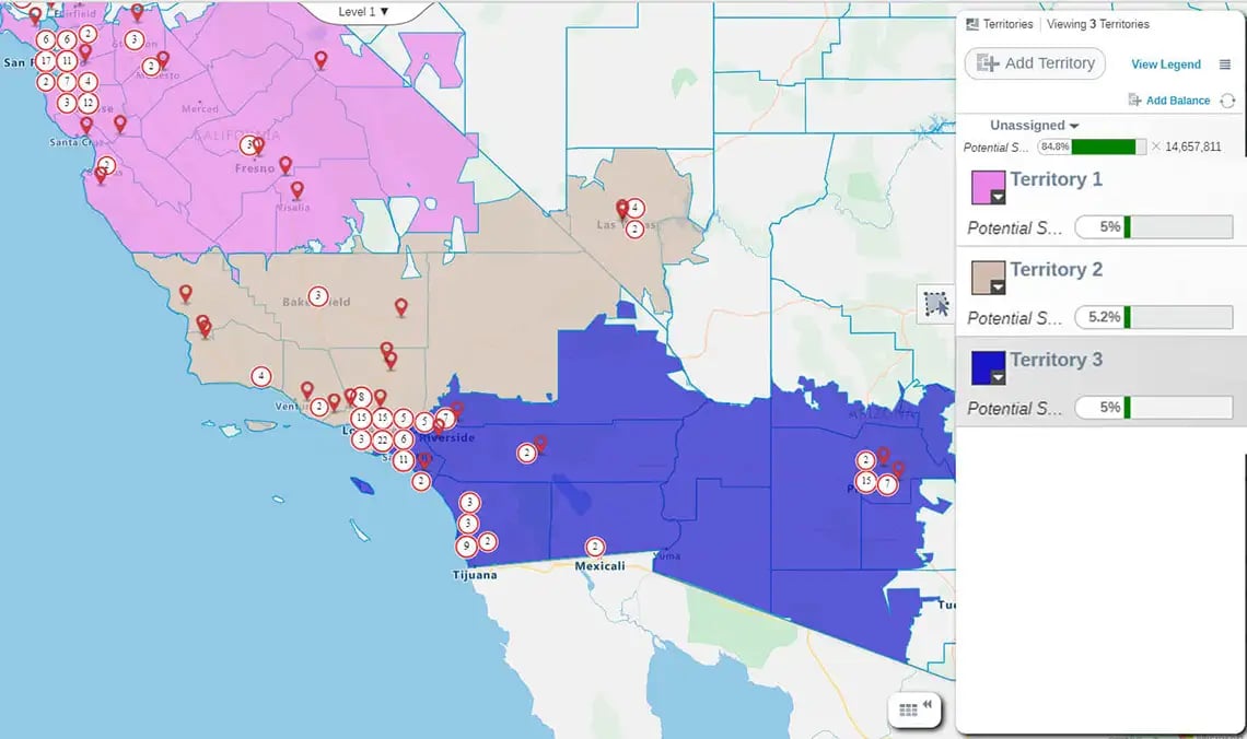 Sales territory balancing pipeline