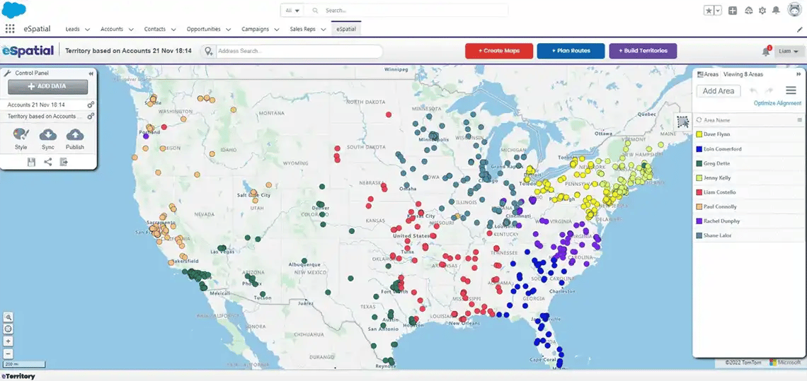 Salesforce territory map