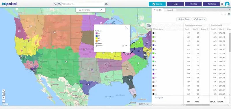 Customer territories