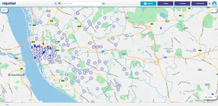 UK postcode pin map