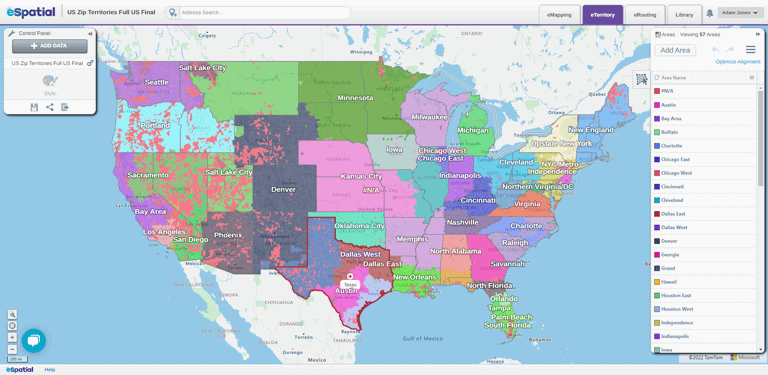 Territory map maker - Take your business to the next level - eSpatial