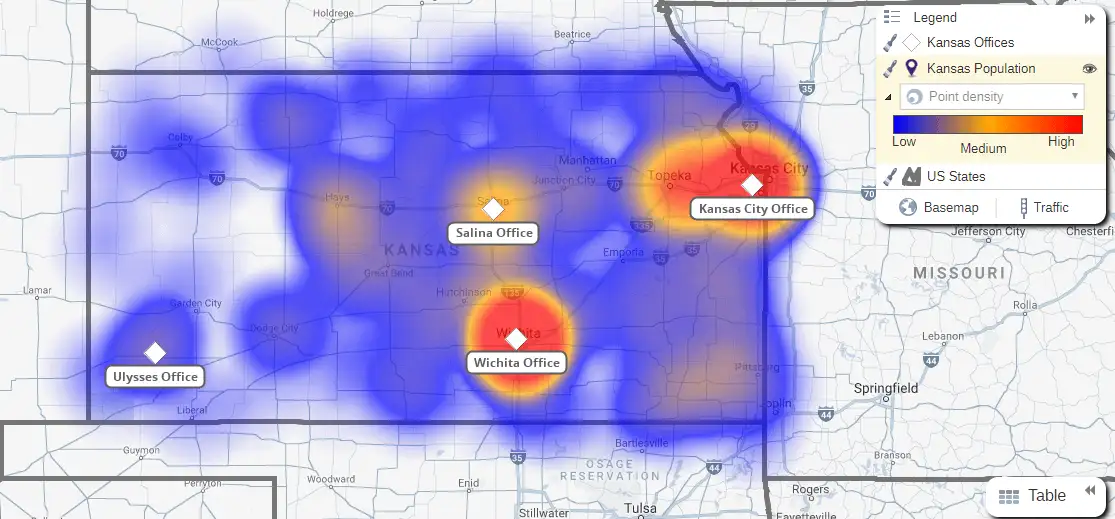 Kansas Heat Map