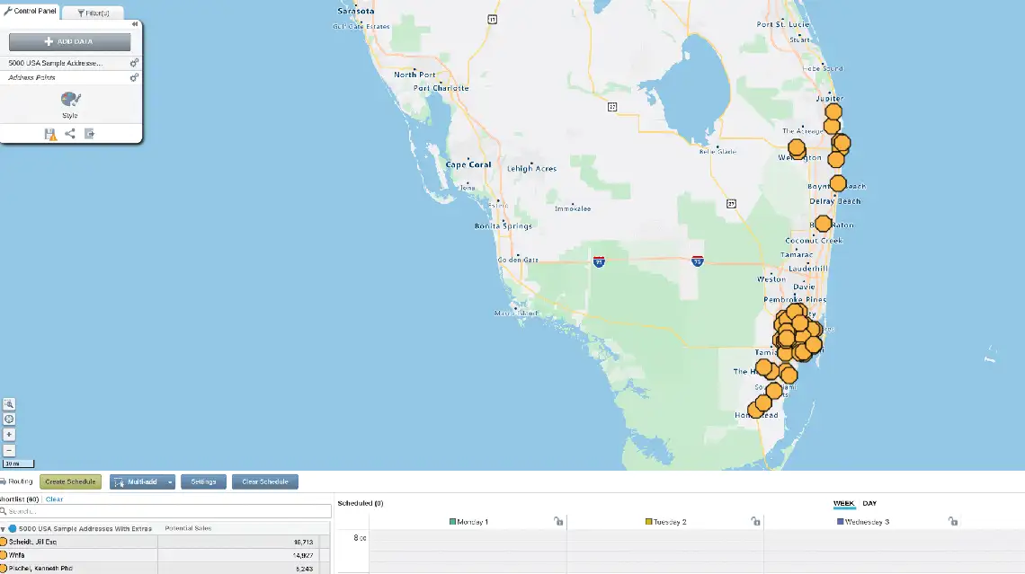 Route planner call selection