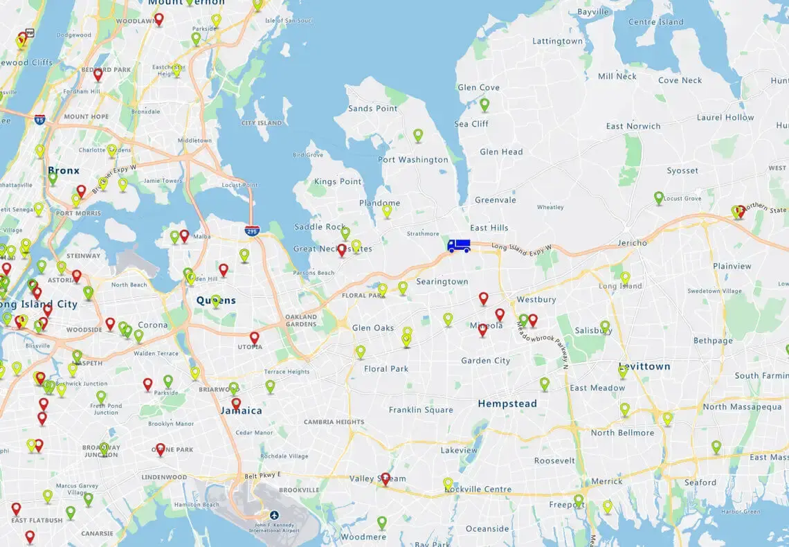 Pin map - Distribution centre location