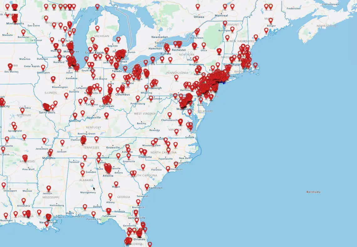 Pin map - Highest valued customers