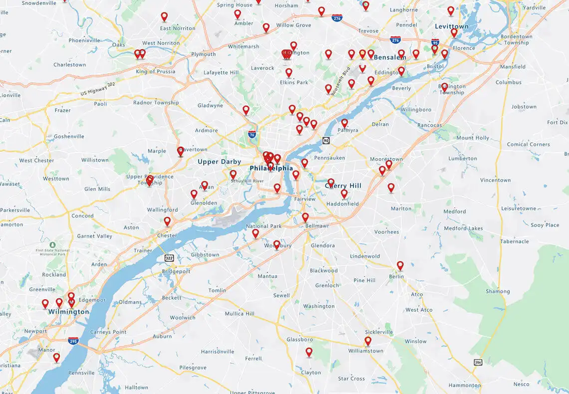 Pin map - Competitor locations