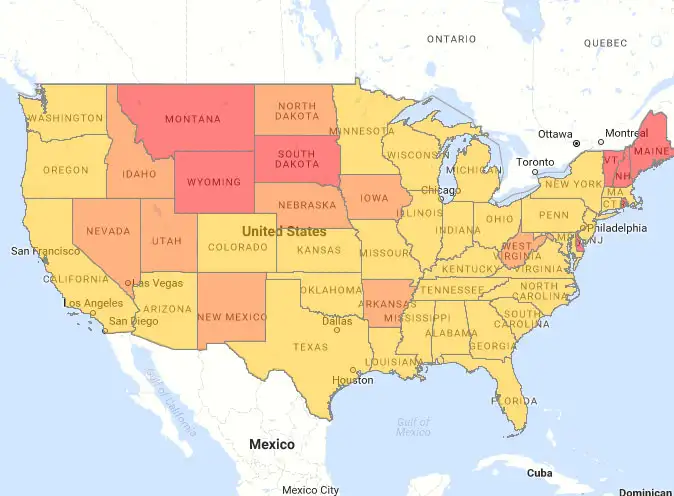 Regional heat map