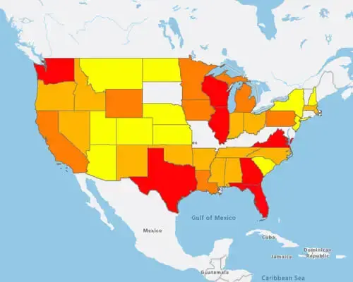 Regional heat map