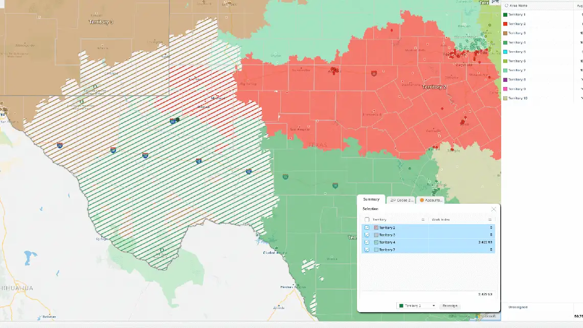 Territory management - Making manual changes