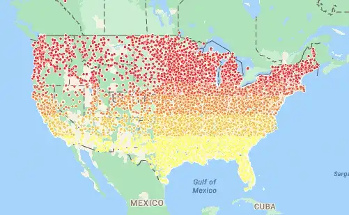 Smooth zoom into a map of the USA