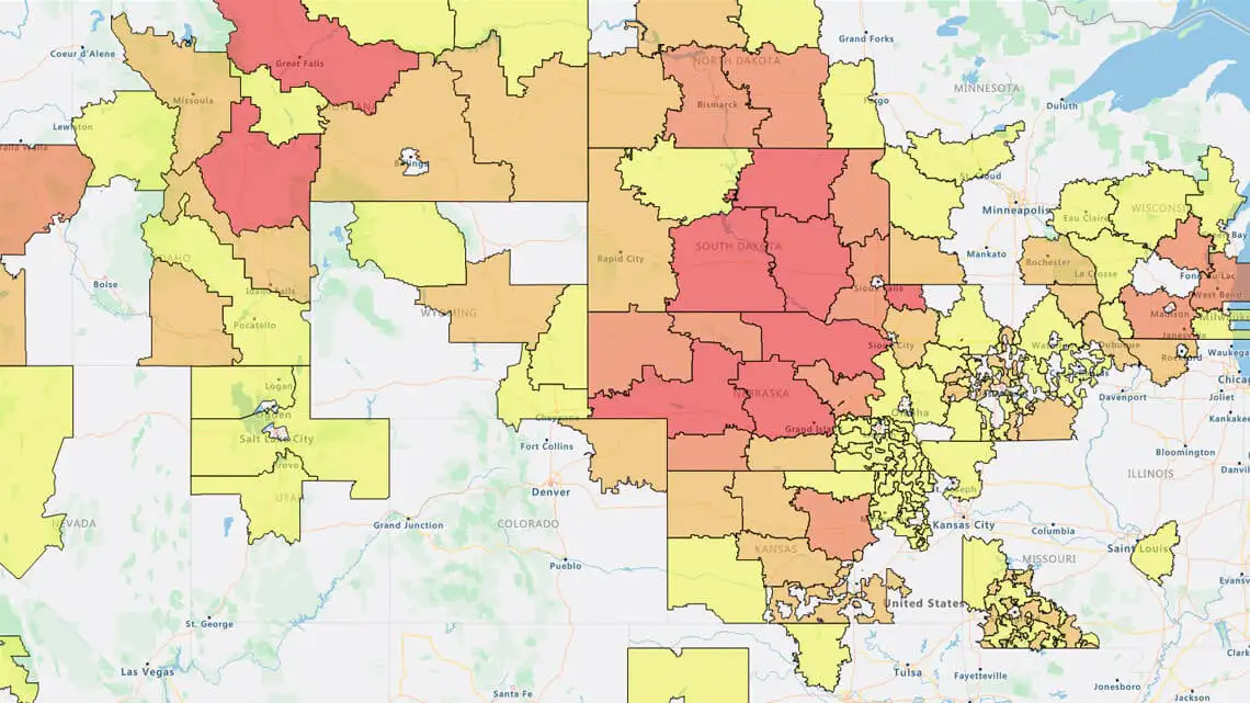 Regional heat map